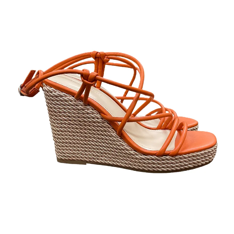 Men's leather sandals with an adjustable strap Men's leather sandals with an adjustable strap Men's leather sandals with an adjustable strap Orange Sandals Heels Wedge By Marc Fisher, Size: 9