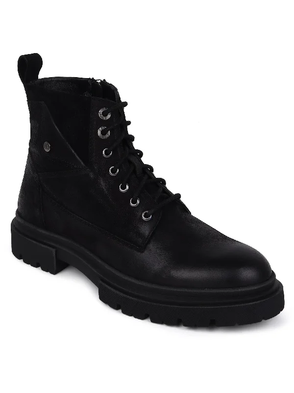 Men's casual shoes with a logo patch on the tongue Men's casual shoes with a logo patch on the tongue Ezok Black Stan Casual Boots Shoes