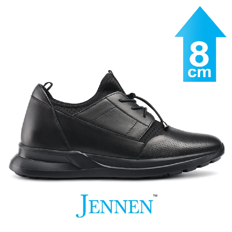 Men's casual shoes with a low - profile design Men's casual shoes with a low - profile design Mr. Joe 8cm | 3.2 inches Casual Lace Up Black Elevator Shoes for Men