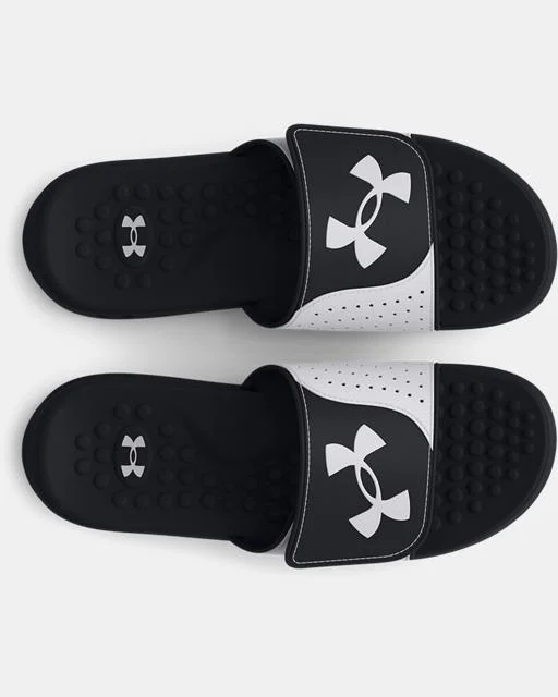 Men's sandals with a contrast stitching detailMen's UA Ignite 7 Pro Slide Sandal - Black/White/Black Men's sandals with a contrast stitching detailMen's UA Ignite 7 Pro Slide Sandal - Black/White/Black