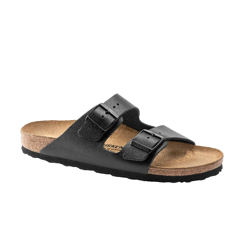 Men's leather sandals with an adjustable strapArizona Black Smooth Leather