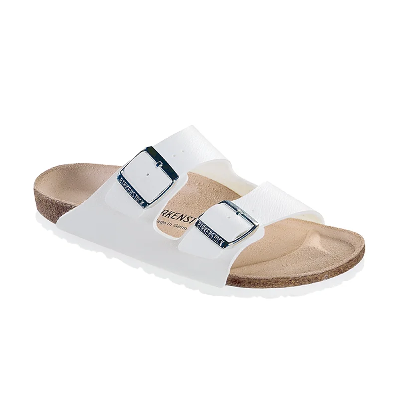 Men's sandals with a perforated leather upper for ventilationArizona White Birko-Flor Men's sandals with a perforated leather upper for ventilationArizona White Birko-Flor