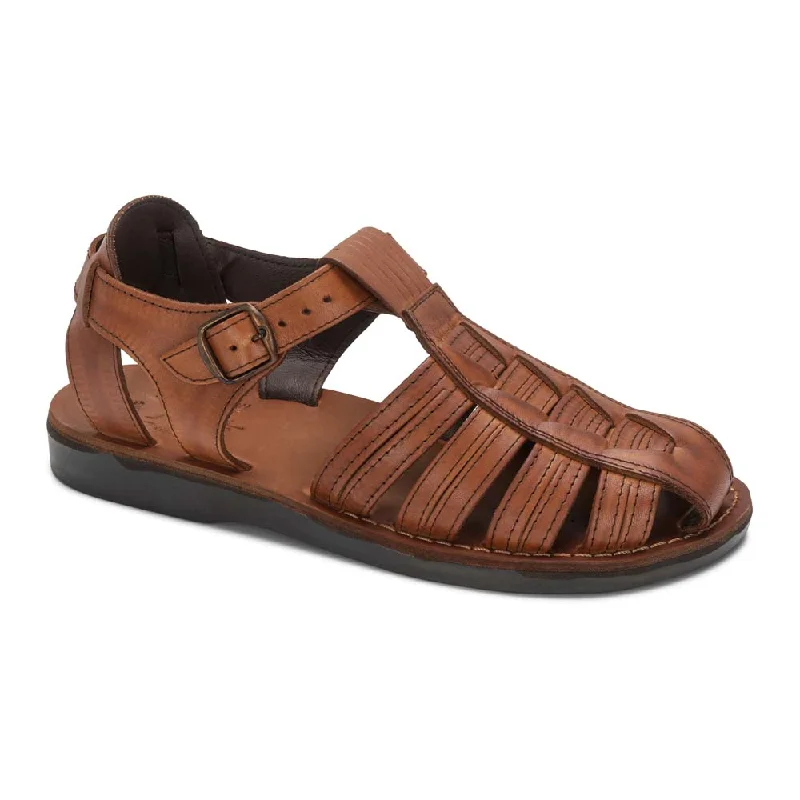 Barak - Leather Closed Toe Sandal | Honey