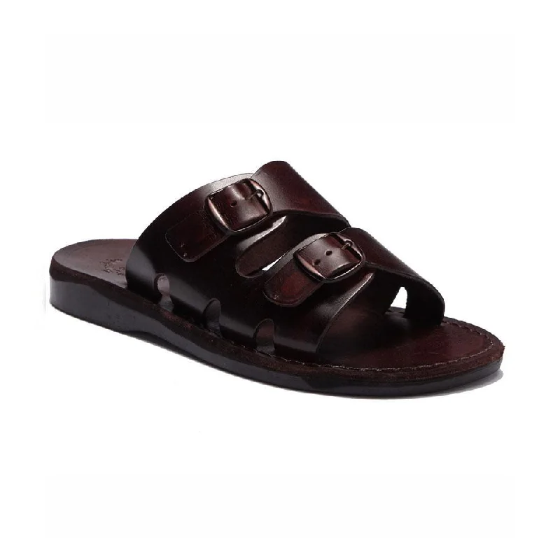 Barnabas - Leather Double Buckle Sandal | Brown