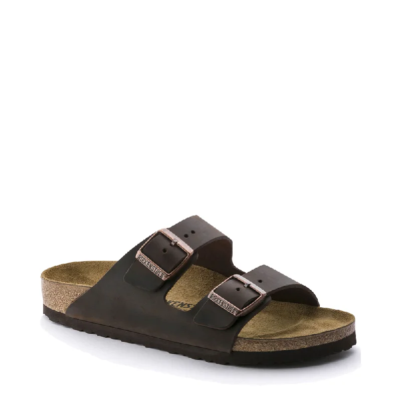 Birkenstock Arizona Oiled Leather Soft Footbed Sandal in Habana Brown