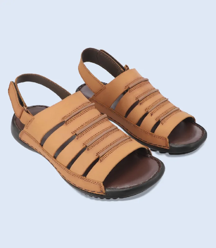 Men's sandals with a leather lining for comfortBM5492-MUSTARD-Men Sandals