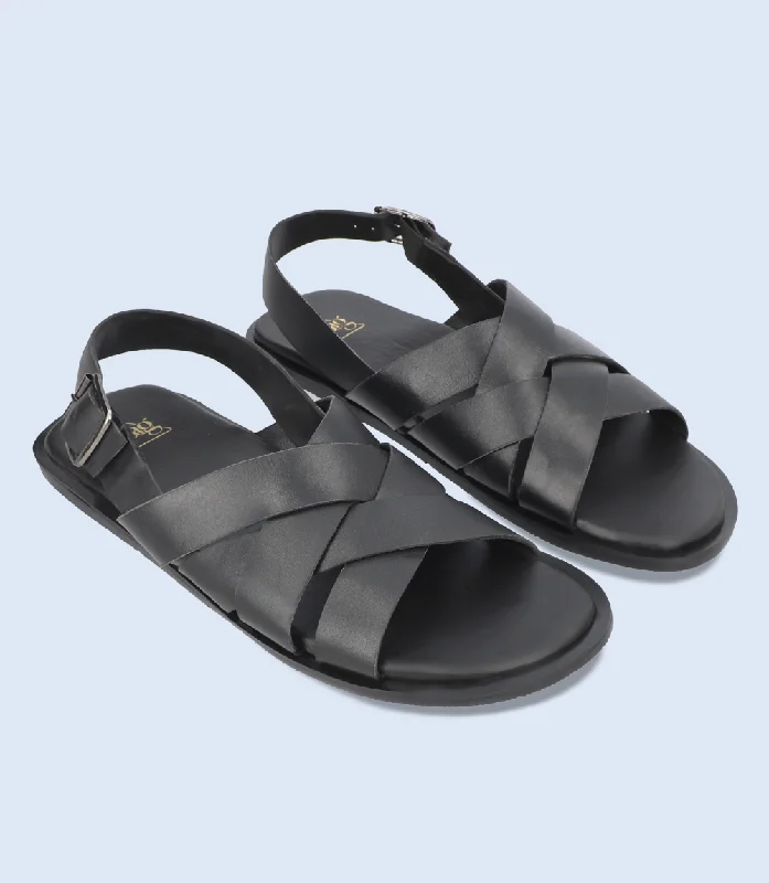 Men's sandals with a wide strap for supportBM5590-BLACK-Men Sandals
