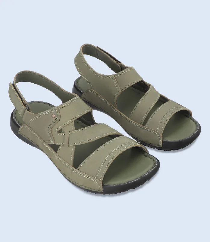 Men's sandals with a leather lining for comfortBM5645-OLIVE-Men Sandals