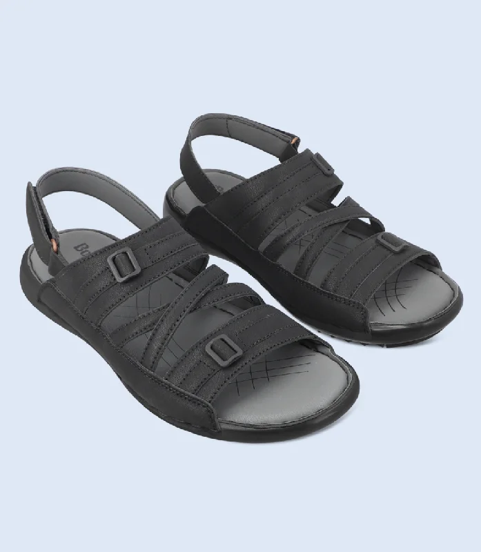 Men's sandals with a leather lining for comfortBM5682-BLACK-Men Sandals