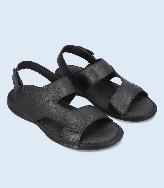 Men's sandals with a wide strap for supportBM6216-Black-Men Sandal
