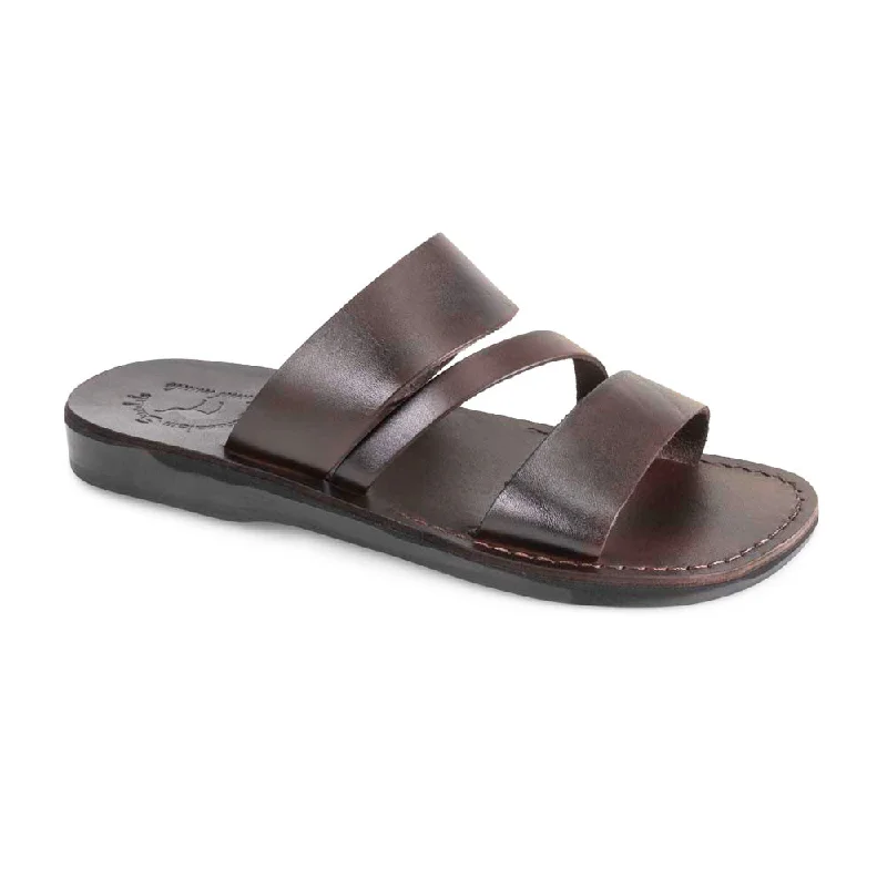 Boaz - Leather Wide Strap Sandal | Brown