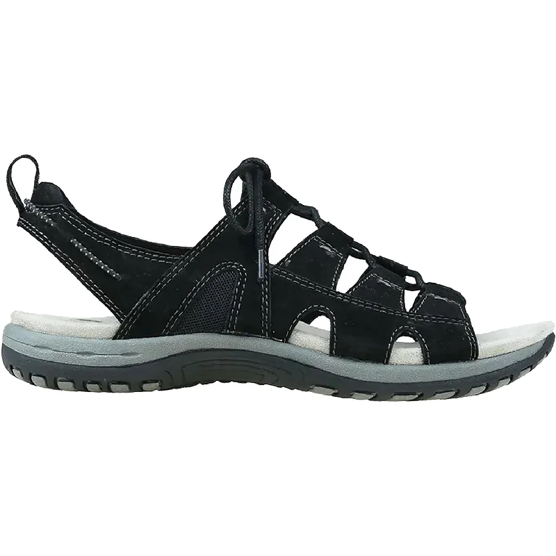 Men's sandals in a neutral color like black or brownWomen's Earth Sassy Black Suede