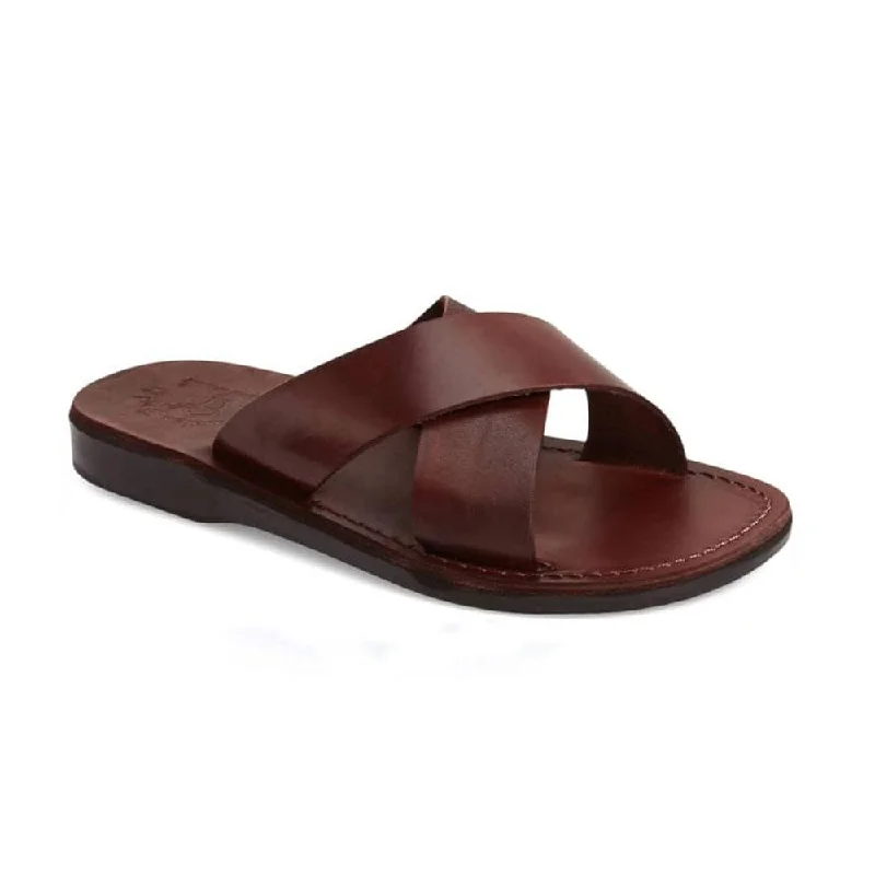 Elan - Leather Slide On Sandal | Brown