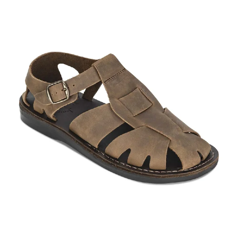 Finn - Leather Nomad Sandal | Oiled Brown