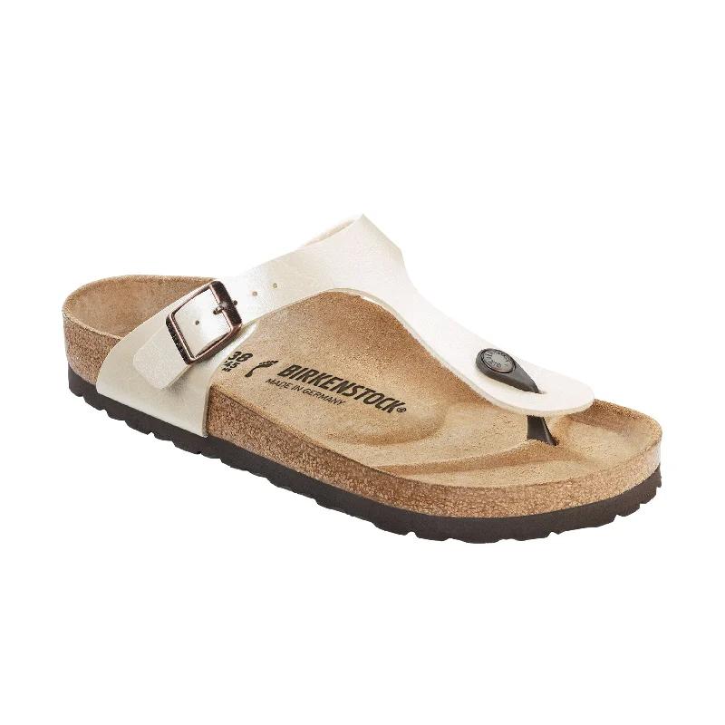 Men's sandals with a toe post designGizeh Graceful Pearl White Birko-Flor