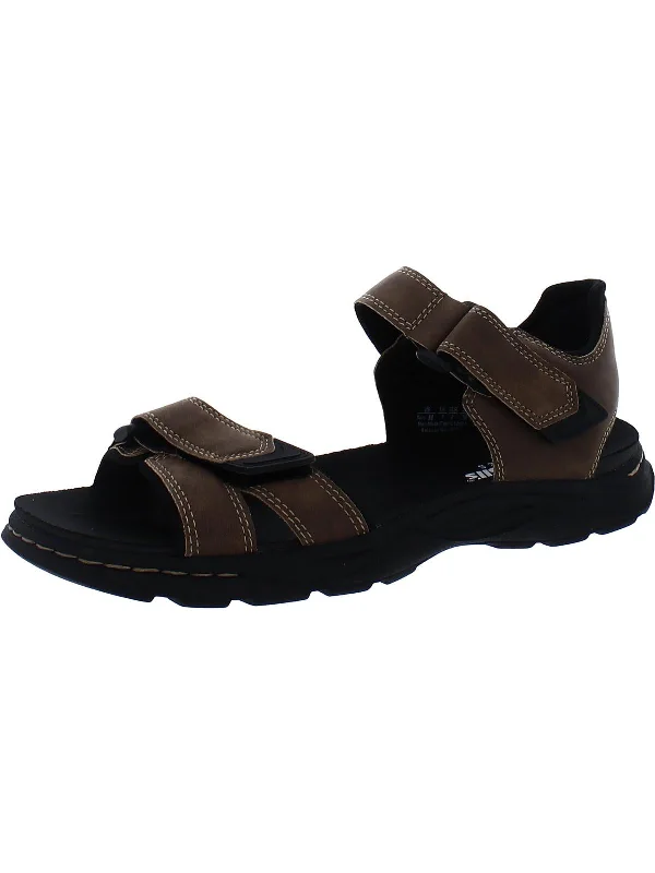 Henley  Mens Slip On Open Toe Ankle Strap