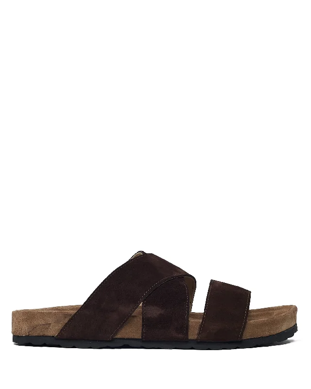 Men's sandals with a stretchy strap for a better fitJames Suede Brown