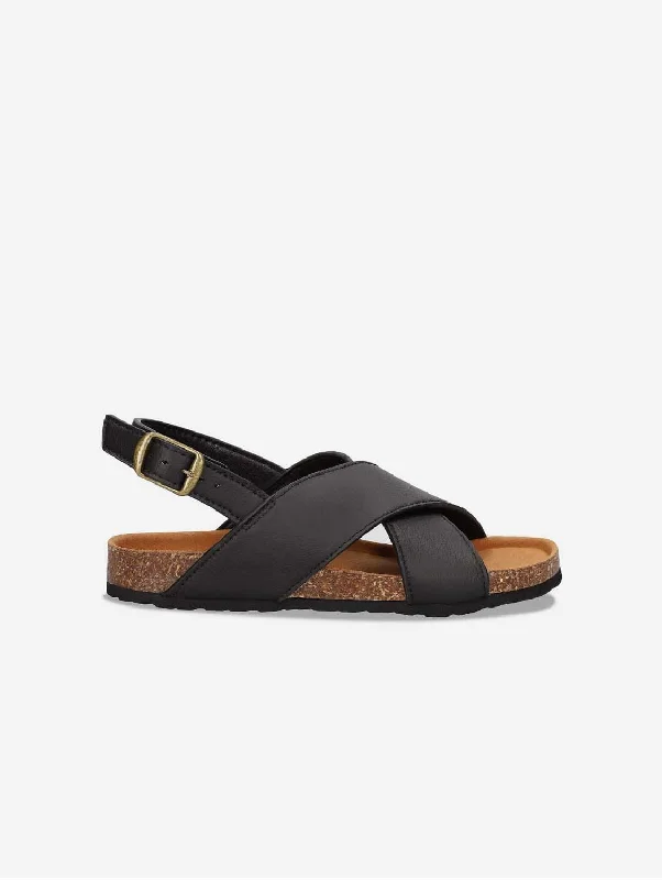 Men's sandals with a buckle closureLanta Unisex Vegan Apple Leather Sandals | Black Men's sandals with a buckle closureLanta Unisex Vegan Apple Leather Sandals | Black