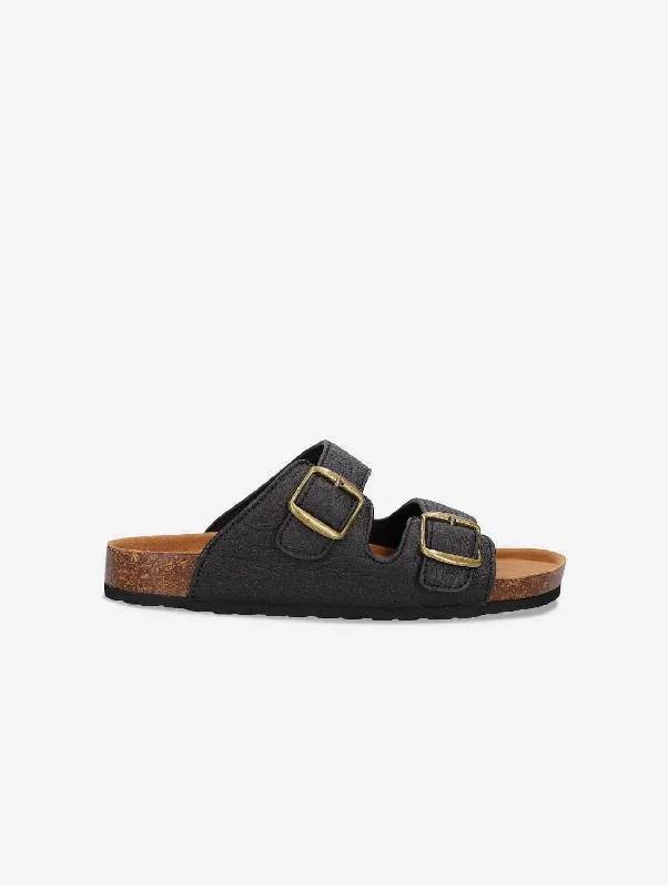 Men's sandals with a cushioned footbedLipe Unisex Vegan Apple Leather Sandals | Black Men's sandals with a cushioned footbedLipe Unisex Vegan Apple Leather Sandals | Black