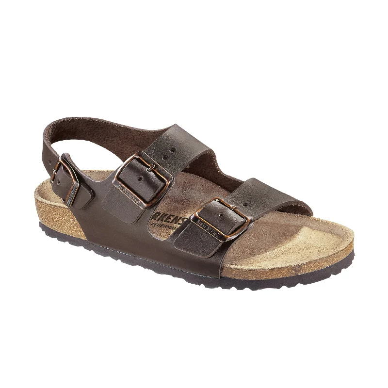 Men's sandals with a contrast stitching detailMilano Dark Brown Smooth Leather