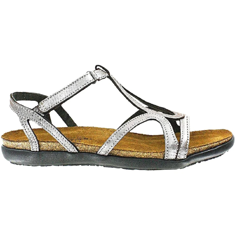 Men's sandals with a rubber sole for tractionWomen's Naot Dorith Silver Threads Leather Men's sandals with a rubber sole for tractionWomen's Naot Dorith Silver Threads Leather