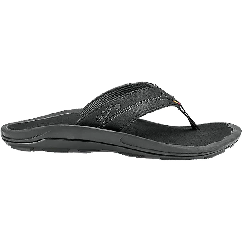 Men's OluKai Kipi Black Synthetic