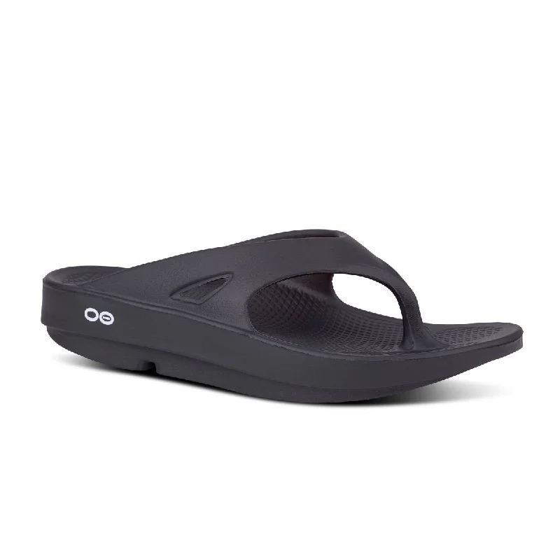 Men's sandals with a wide strap for supportOofos OOriginal Thong - Black