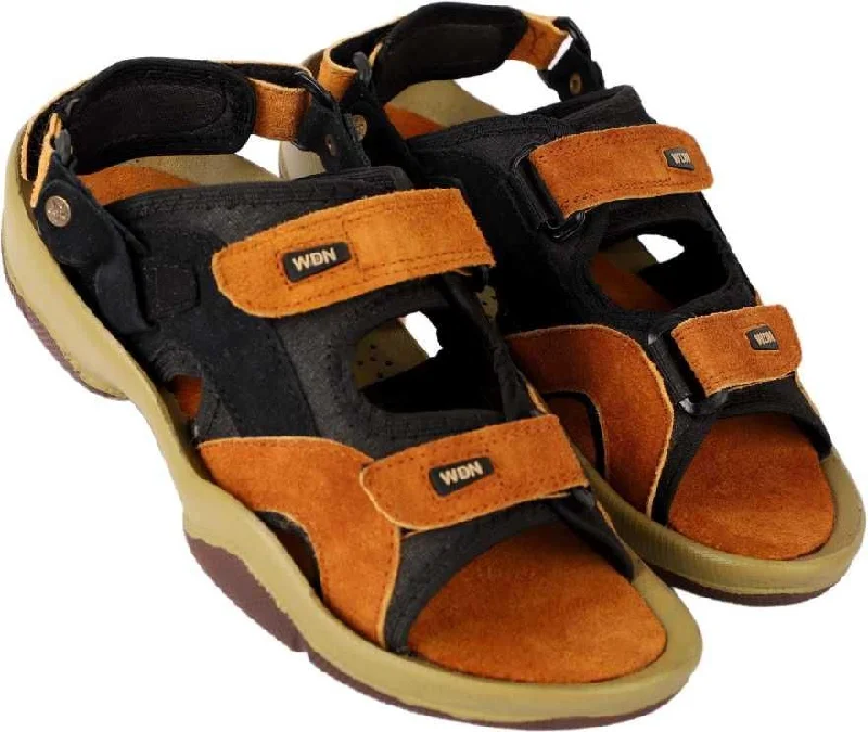 Men's sandals with a padded heelOrange Leather Sandals
