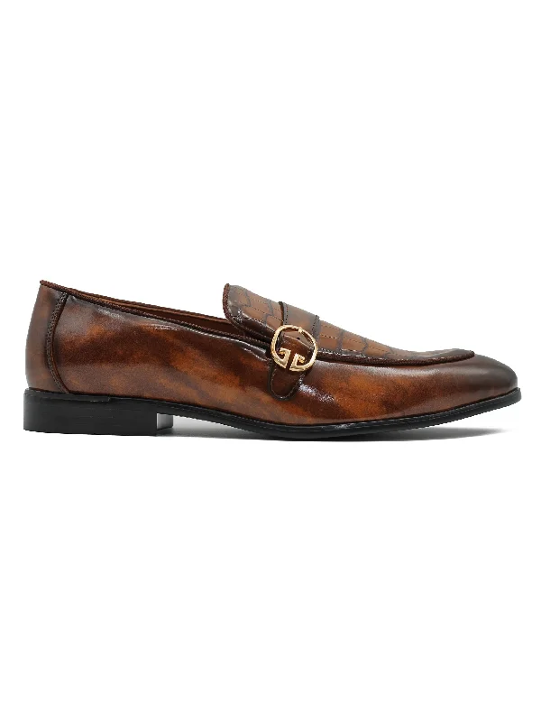 PRINTED MONK STRAP LOAFERS