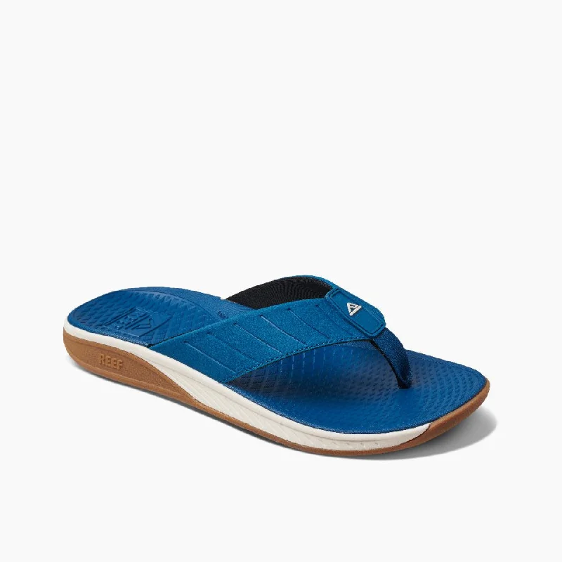 Men's sandals with a perforated leather upper for ventilationReef Men's The Deckhand - Ocean Depths Men's sandals with a perforated leather upper for ventilationReef Men's The Deckhand - Ocean Depths