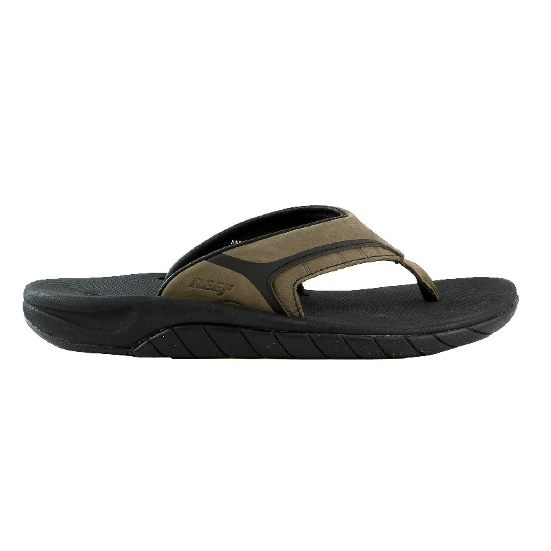 Reef Leather Slap II Flip Flop Sandal - Brown Plaid - Mens