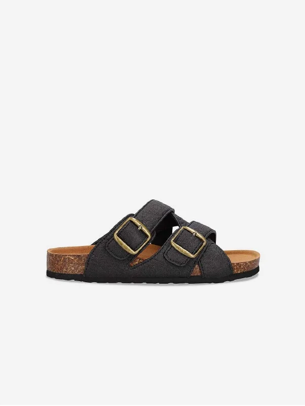 Men's sandals with a leather lining for comfortSamet Unisex Piñatex Vegan Leather Sandals | Black Men's sandals with a leather lining for comfortSamet Unisex Piñatex Vegan Leather Sandals | Black