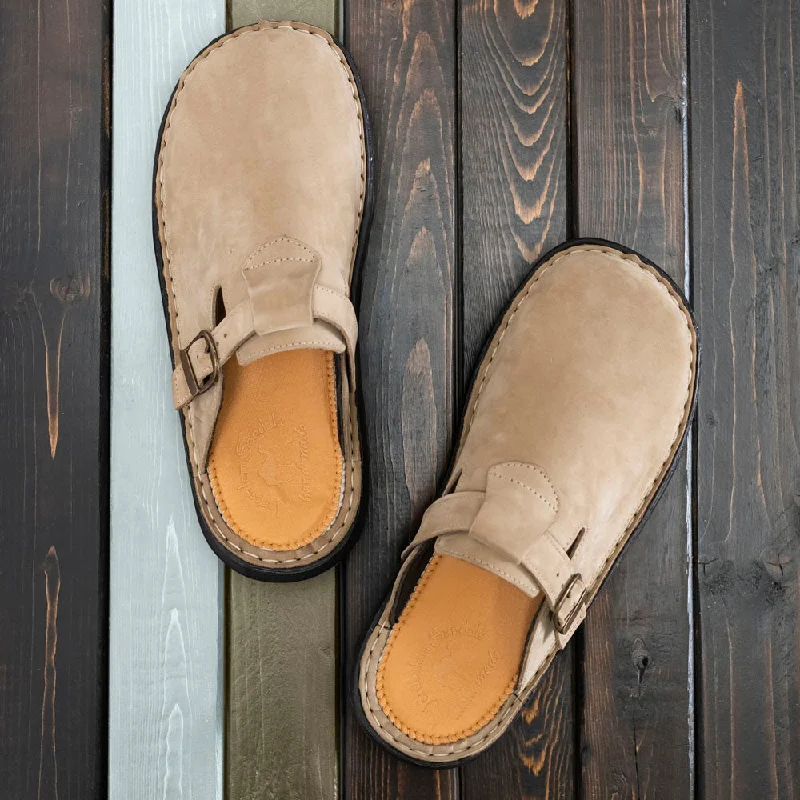 Sawyer - Leather Clog-Toe Sandal | Olive Nubuck