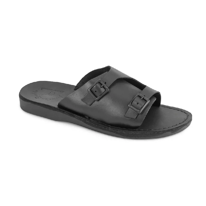 Seth - Leather Slide Sandal | Black