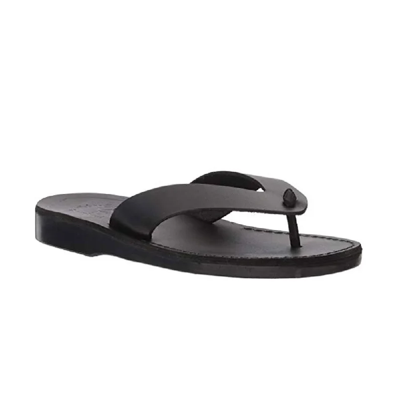 Solomon - Leather Flip Flop Sandal | Black