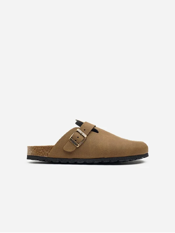 Men's sandals with a padded heelTaro Comfort Men's Vegan Footbed Slippers | Brown