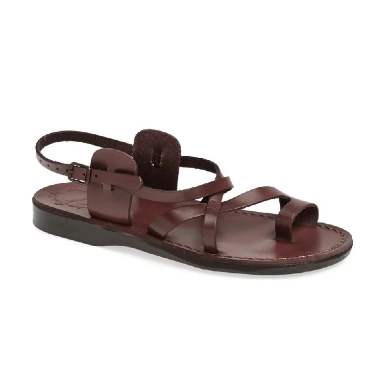 The Good Shepherd Buckle - Leather Toe Loop Sandal | Brown