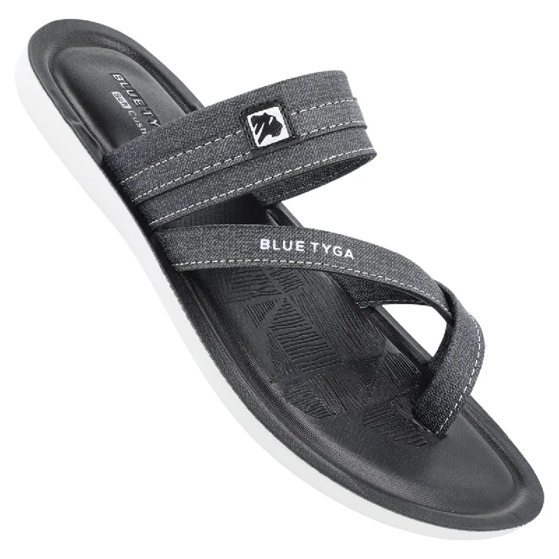 Men's sandals with a removable insole for cleaningBlue Tyga Men Cross Strap Slide Sandals - BT1302 Black Men's sandals with a removable insole for cleaningBlue Tyga Men Cross Strap Slide Sandals - BT1302 Black