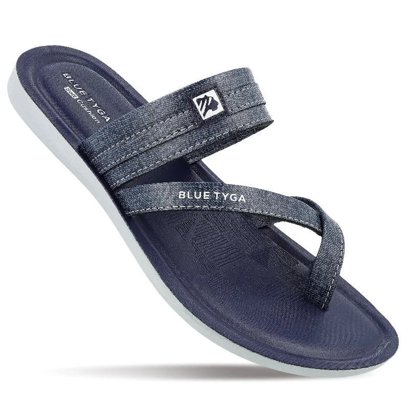 Men's sandals with a rubber sole for tractionBlue Tyga Men Cross Strap Slide Sandals - BT1302 Blue Men's sandals with a rubber sole for tractionBlue Tyga Men Cross Strap Slide Sandals - BT1302 Blue