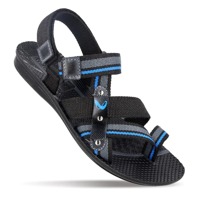 Walkaroo Men Strappy Floater Sandals  - W22108 Black Blue