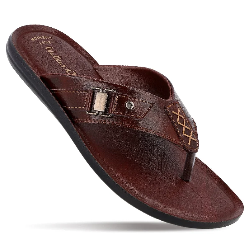 Men's sandals with a buckle closureWalkaroo Men Sandal  - WG5078 Brown