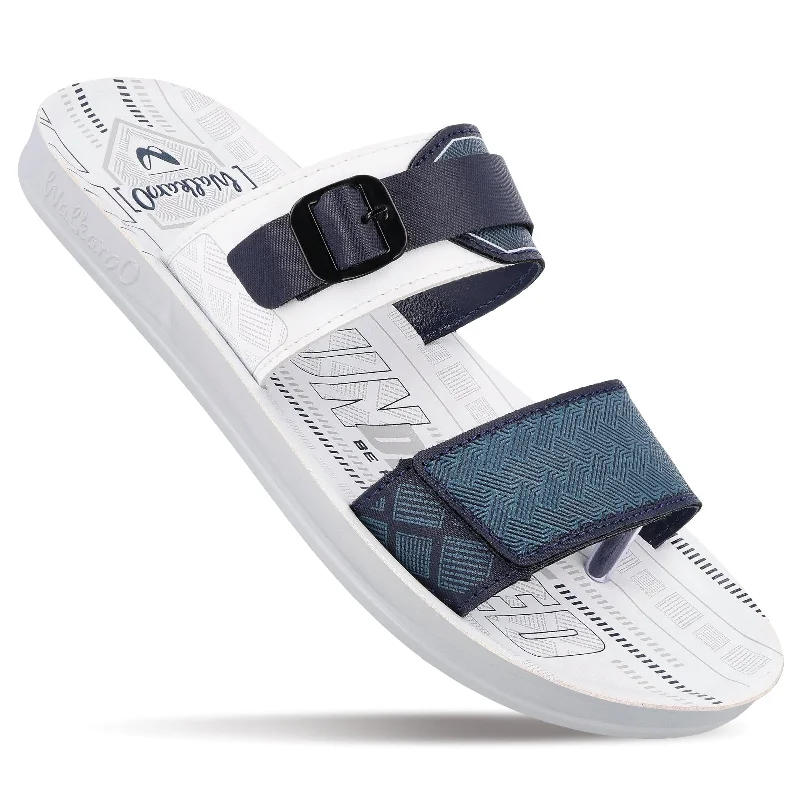 Men's sandals with a contrast stitching detailWalkaroo Men Sandal  - WG5546 White Blue