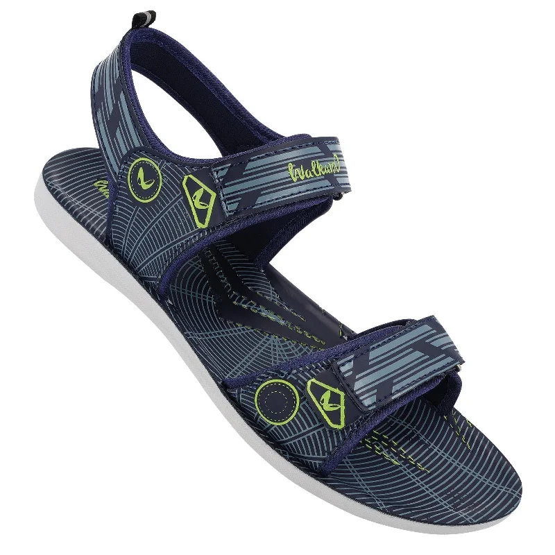 Men's sandals with a perforated leather upper for ventilationWalkaroo Men Strappy Floater Sandals  - WG5754 Blue