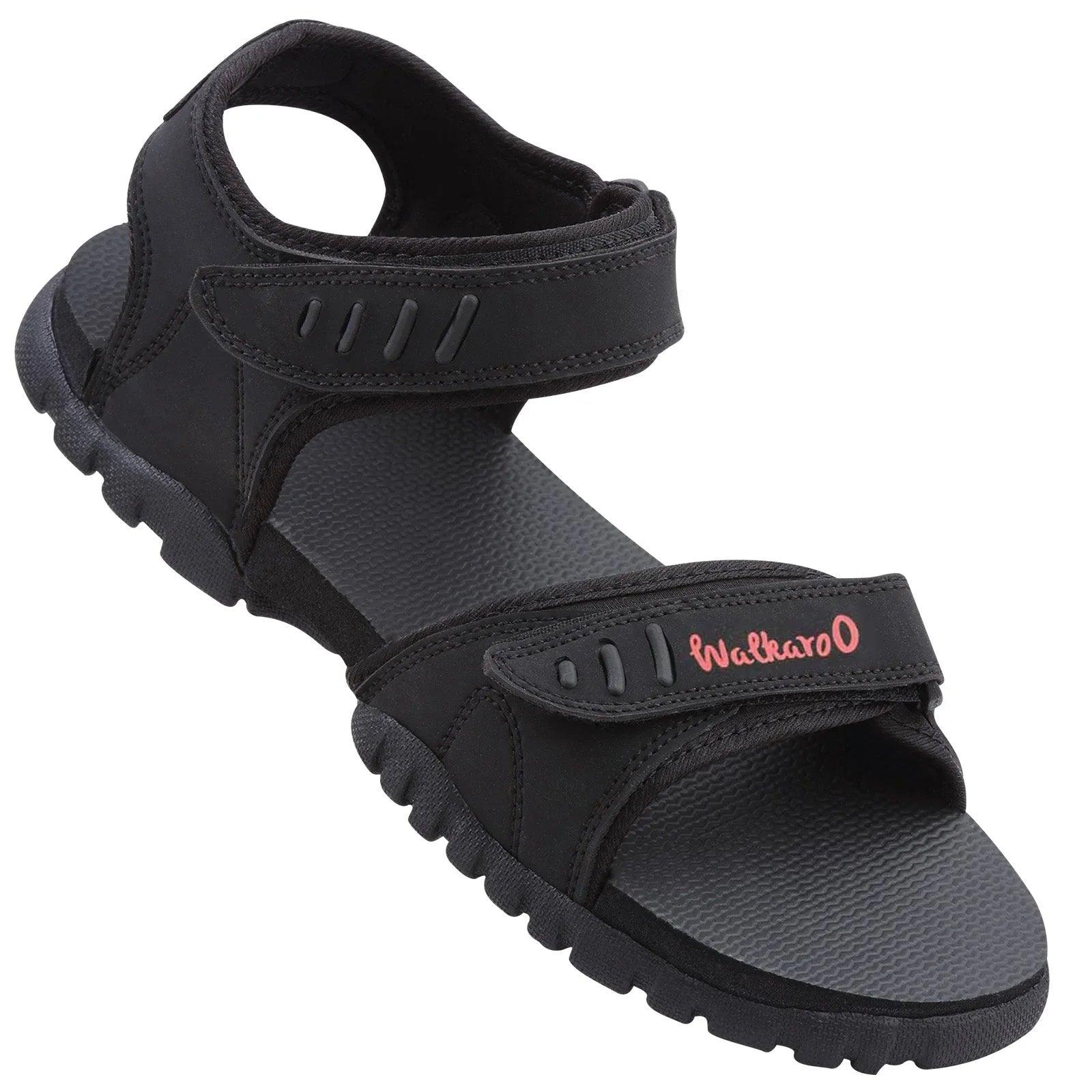 Walkaroo Men Strappy Floater Sandals - 4509 Black