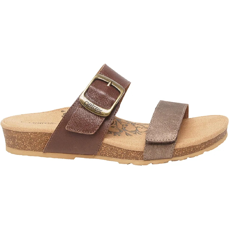 Men's sandals with a rubber sole for tractionWomen's Aetrex Daisy Brown Leather