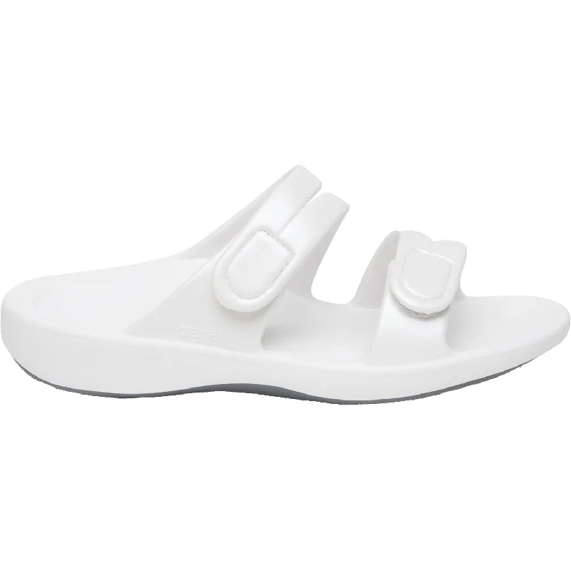 Men's sandals with a toe post designWomen's Aetrex Janey Sport White EVA