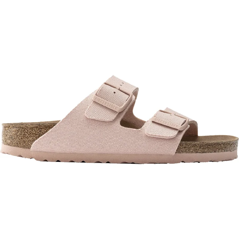 Men's sandals with a wide strap for supportWomen's Birkenstock Arizona Vegan Soft Pink Canvas Men's sandals with a wide strap for supportWomen's Birkenstock Arizona Vegan Soft Pink Canvas