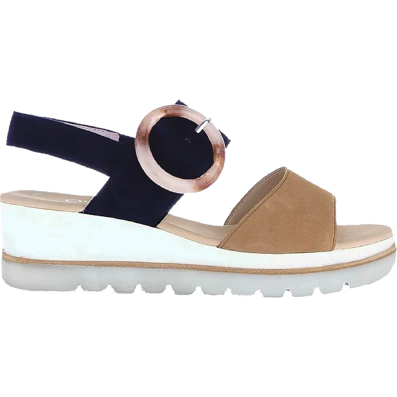 Men's sandals with a perforated leather upper for ventilationWomen's Gabor 4.654.16 Caramel/Navy Suede Men's sandals with a perforated leather upper for ventilationWomen's Gabor 4.654.16 Caramel/Navy Suede