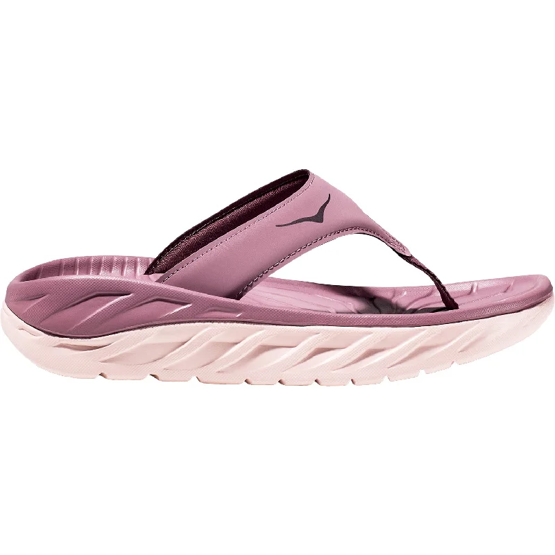 Women's Hoka Ora Recovery Flip Wistful Mauve/Peach Fabric