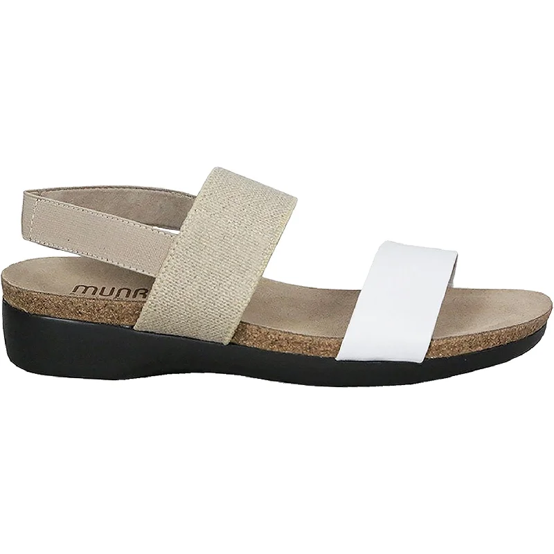 Flip - flop style men's sandals for beach wearWomen's Munro Pisces White/Natural Leather Flip - flop style men's sandals for beach wearWomen's Munro Pisces White/Natural Leather